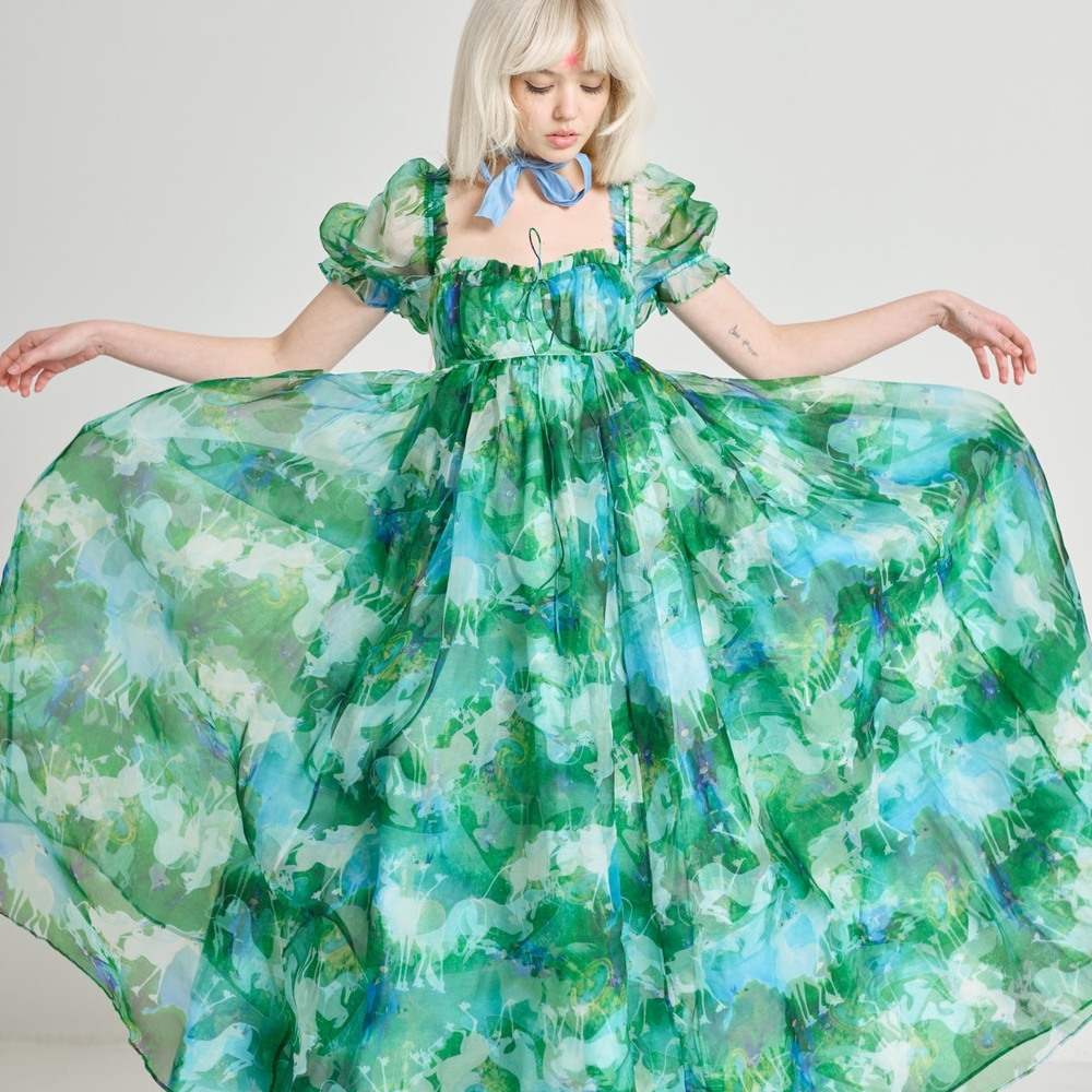 *ISO* Selkie The Last Unicorn Blue/Green Maxi Dress Size 1X/2X